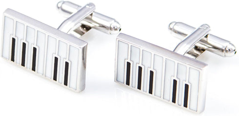 Piano Keys Pair Cufflinks in a Presentation Gift Box & Polishing Cloth...