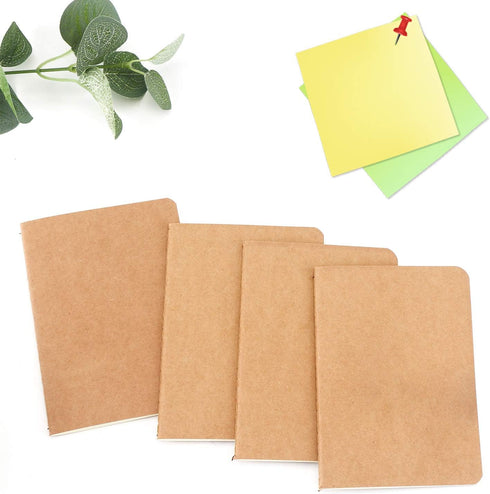 EUSOAR Blank Memo Scratch Pads, 24 Pack A6 3.9" x 5.5" 60 Pages Softcover Kraft Notebook, Mini Notebook Unlined, Travel Journal Notepad Set Bulk, ...