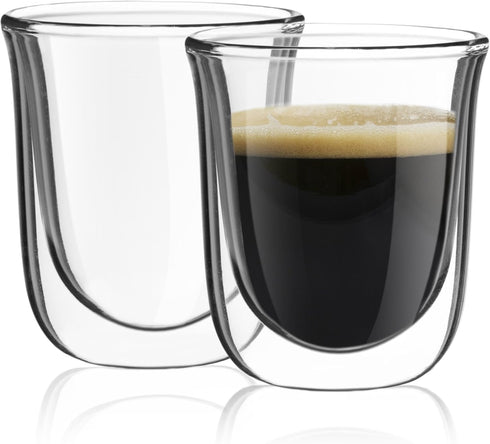 JoyJolt Javaah Double Walled Espresso Glasses Espresso Cups Set of 2 | 2-Ounces...