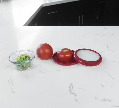 Joie Fresh Stretch Pod Tomato Storage Container, Silicone Food Saver, Keeps Leftover Produce Flavorful and Firm in Fridge, Reusable Kitchen Gadget...