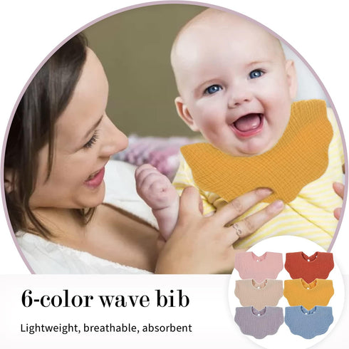 6 Pack Baby Bibs Baby Drooling Bibs 4-Layer Bibs Unisex Baby Feeding Bibs Adjustable Teething Drooling Bibs Solid Color Bibs...