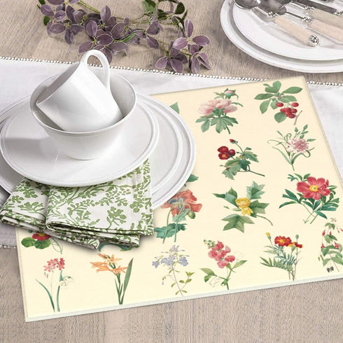 Dish Drying Mat for Kitchen Counter - Flower Herbs Microfiber Drying Pad, Reversible Drainer Mats for Countertop, 16 x 18 inch...