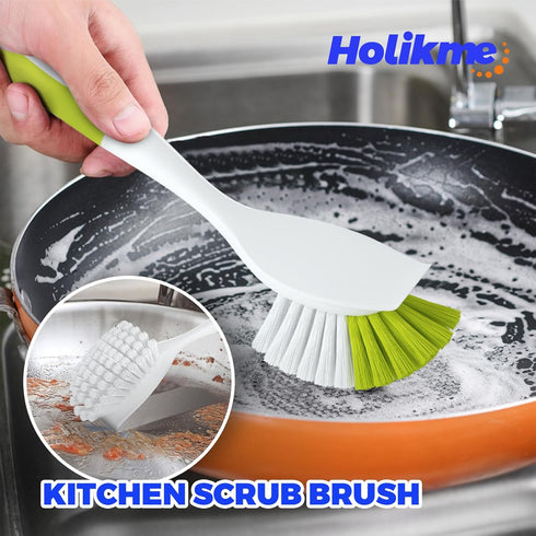 Holikme 7 Pack Dish Cleaning Brush & Pad Set, Dish Scouring Pad for Cleaning, Scouring Pad & Kitchen Scrub Brush & Bendable Clean Brush & Groove G...