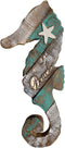 Rustic Wooden Nautical Hanging Handcarved Seahorse Wall Decor,Distressed Seahorse Wall Sculpture Indoor Outdoor Beach Themed Decoration 16''H...