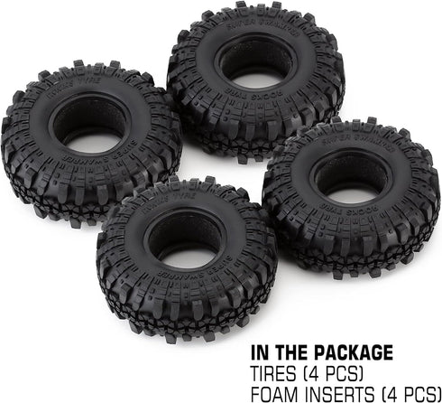 INJORA RC Tires 1.9inch 4Pcs RC Rubber Tyre Set Wheel Tires for 1:10 RC Crawler Axial SCX10 90046 SCX10 III AXI03007 Tamiya CC01 D90 D110...