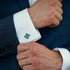Green Four Leaf Clover Cufflinks for Men Lady In Gift Case Silver Good Luck Men's Cufflinks Jewelry Set for Wedding Party Anniversary Business Eve...