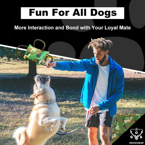 Operation Good Boy Bite Pillow Tug Toy for Dogs - Tri-Handle Design Used by Military and Sport Dog Trainers - Reinforced Polyester Cords and Thick...