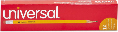 Universal UNV55400 HB #2 Woodcase Pencil - Black Lead/Yellow Barrel (1-Dozen)...