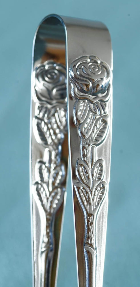 6PCS Mini Serving Tongs 4-Inch Small Rose Sugar Cube Tongs (Silver)...