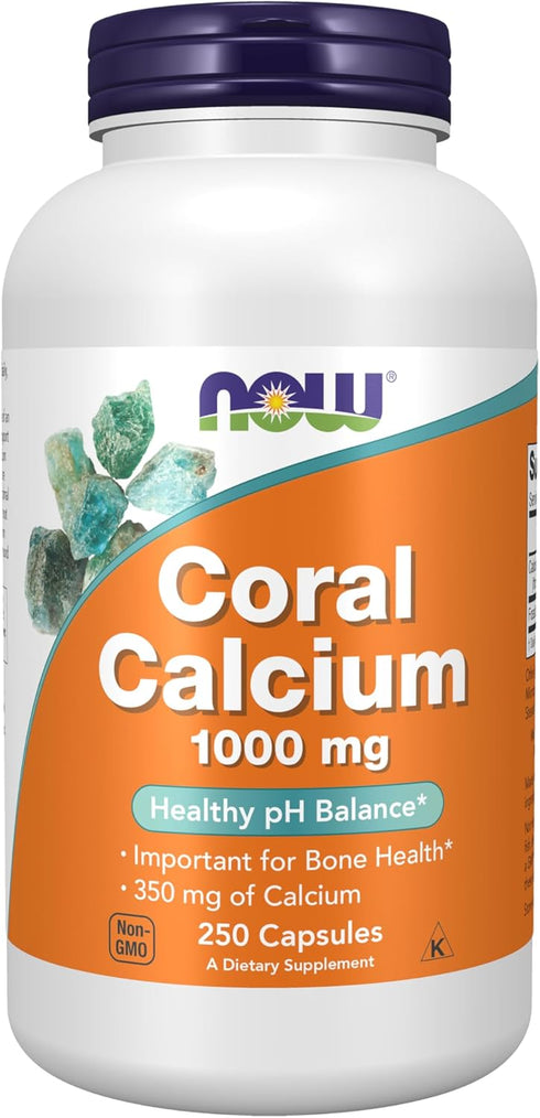 NOW Supplements, Coral Calcium 1,000 mg, Bone Health*, Healthy pH Balance*, 250 Veg Capsules...