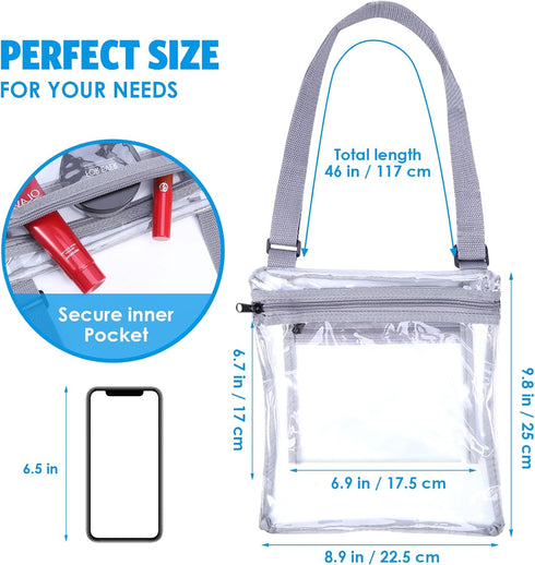 AMIR Clear Bag Stadium Approved - TPU Clear Purse for Women, Clear Crossbody Bag for Concerts, Festivals and Sports Events...