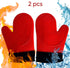 2PCS Red Black Professional Extra Large Silicone Oven Mitts and Pot Holders Oven Gloves Heat Resistant Gloves Kitchen Mittens BBQ Holders for Cook...
