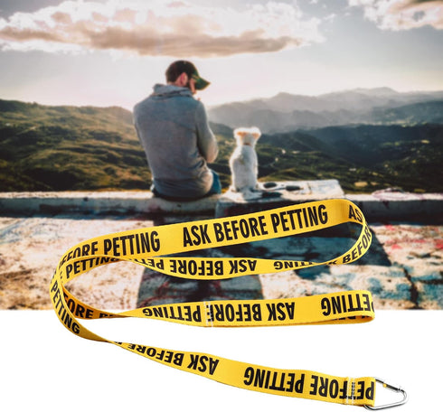 JXGZSO Ask Before Petting/Ask to Pet Nervous Yellow Dog Lead Shy Rescue Dog Gift Nervous Shy Dog Gift (Ask Before Pet Leashes)...