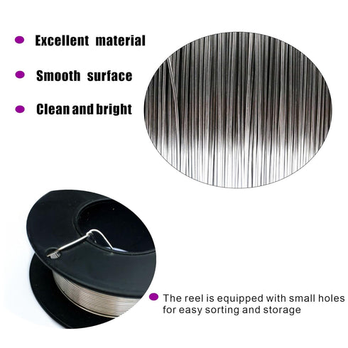 Stainless Steel 316L - 100' - 22 Gauge Wire 100Feet Soft DIY Hand Tool Metal Round Thin Handmade for Crafts Bailing Sculpting Jewelry Making Findi...