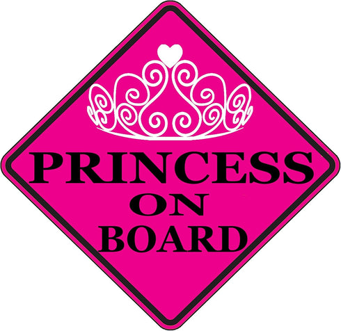 Rogue River Tactical Pink Princess On Board Sticker Car Window Decal Bumper for Girl Daughter Vehicle Safety Sticker Sign for Car Truck SUV (2)...