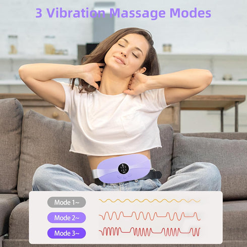 Portable Cordless Heating Pad, Menstrual Heating Pads for Cramps with 3 Heat Levels and 3 Massage Modes, 5s Rapid Heating for Period Back Belly Pa...
