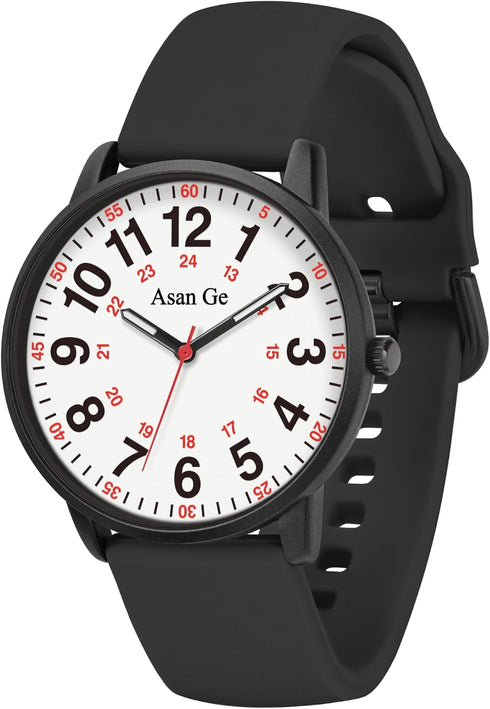 Nurse Watch for Nurse Medical Professionals Students Doctors Women Men Waterproof Watch 24 Hour Military Time Luminouse Easy to Read Dial with Sec...