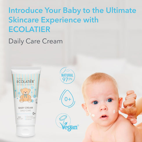 Moisturizing & Nourishing Baby Cream - 98% natural ingredients - Olive & Chamomile Extracts with Bisabolol, Vegan Baby Moisturizer - Hydrates, and...