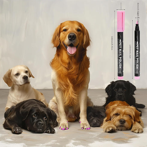 Quick Dry Dog Nail Polish Pens 12 Colors,Pet Safe and Non-Toxic Nail Polish Easy Application for Dogs, Cats, and Small Pets Nail Accessories...