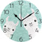 susiyo Animal Cute Llama Alpaca Wall Clock Silent Round Wall Clock Non Ticking Battery Operated Creative Decorative Clock for Kids Living Room Bed...