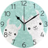 susiyo Animal Cute Llama Alpaca Wall Clock Silent Round Wall Clock Non Ticking Battery Operated Creative Decorative Clock for Kids Living Room Bed...