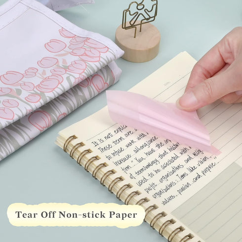 6Pads Transparent Sticky Notes, Clear Sticky Note Waterproof See Through Memo Pad, Markers Stickers Translucent Index Book Tabs for Annotating Bib...