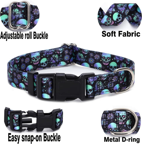 Dog Collars for Large Dogs with Cute Blue Stripes Design for Boys Dog, Adjustable Soft Pet Collar for XS Small Medium Large Dogs (XL)...