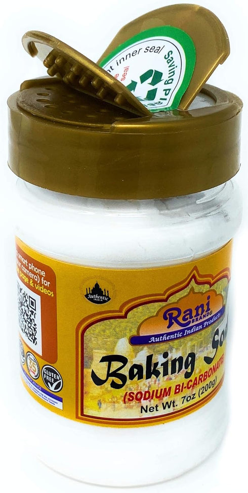 Rani Baking Soda (SODIUM BI-CARBONATE) 7oz (200g) PET Jar ~ Used for cooking, NON-GMO | Indian Origin | Gluten Friendly...