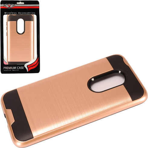 Z-GEN - Compatible with T-Mobile REVVL 2 (5.5") REVVL2 5052W - Brushed Style Hybrid Case - CS3 Rosegold...