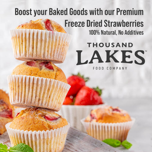 Thousand Lakes Freeze Dried Fruit - Strawberries 1.2 ounces | No Sugar Added | 100% Sliced Strawberries...