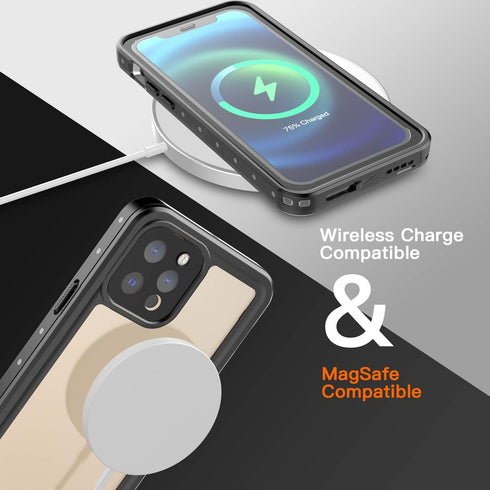 inkolelo Compatible with iPhone 12 Pro Waterproof Case, Built-in Screen Full-Body Protector with Floating Strap IP68 Waterproof Case for iPhone 12...