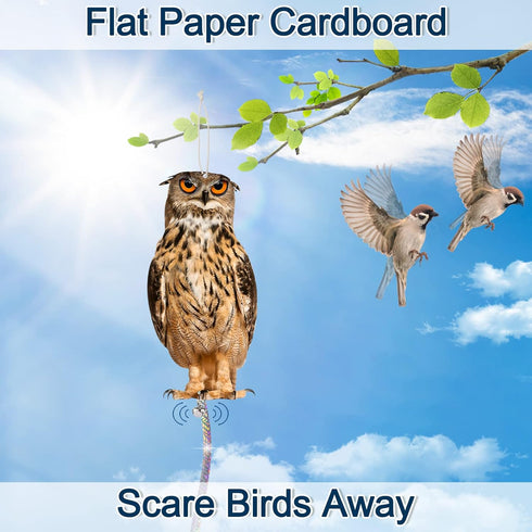 Fake Owls to Keep Birds Away, Bird Scare Device, Bird Scarer, Cardboard Hanging Reflectors, Flat Paper Garden Owls Scare Pigeons Woodpeckers Roden...