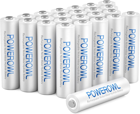 POWEROWL AAA Rechargeable Batteries 24 Pack, High Capacity Rechargeable AAA Batteries 1000mAh 1.2V NiMH Low Self Discharge...