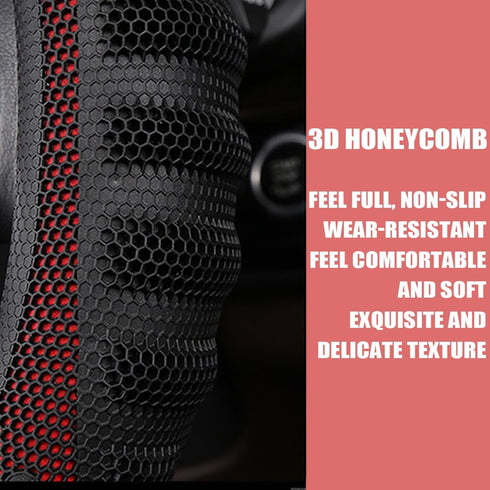 Car Steering Wheel Cover, Anti-Slip Leather Breathable Comfortable Automotive Steering Wheel Cover Protector Decoration for Men and Women, 15 Inch...