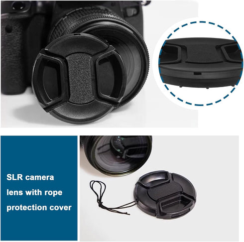 Create idea 2Pcs 95mm Lens Cap Snap-on Front Camera Lens Cover Compatible with Sigma Compatible with Nikon Compatible with Canon ABS Plastic, Blac...