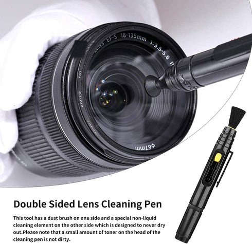 Professional DSLR Camera Cleaning Kit with APS-C Cleaning Swabs, Microfiber Cloths, Camera Cleaning Pen, for Camera Lens, Optical Lens and Digital...