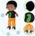 OUOZZZ 15" Soft Baby Doll for Boys Girls - First Baby Doll African American Rag Doll Sleeping Cuddle Buddy Doll Dinosaur Plush Toy for Kids...