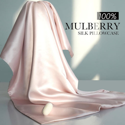 100% Mulberry Silk Pillowcase for Hair and Skin, 22 Momme Pure Natural Silk Pillow Case Both Sided with Zipper, Pillow Cover for Women Mom Men (Li...