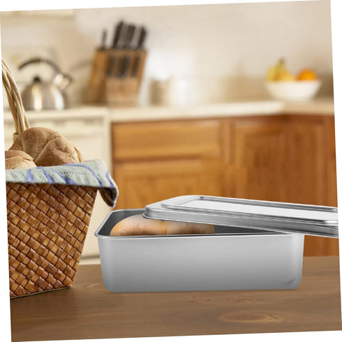 Box Covered Baking Tray Stainless Steel Bakeware Baking Pan with Lid Bread Baking Pan Cake Pan with Lid Bread Oven Stainless Steel Baking Pan Brea...