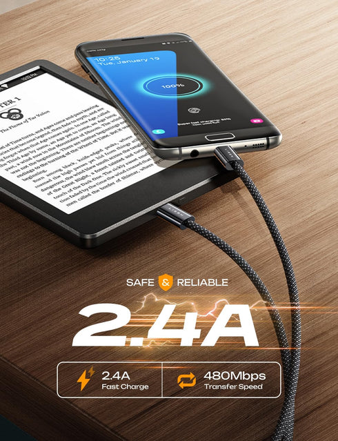 LISEN Micro USB Charging Cable, Nylon USB to Micro USB Cable, High Speed Micro USB Cable 3ft Fit for Samsung Galaxy S7 Edge/S6/S5, Note 5/4/S3, Ki...