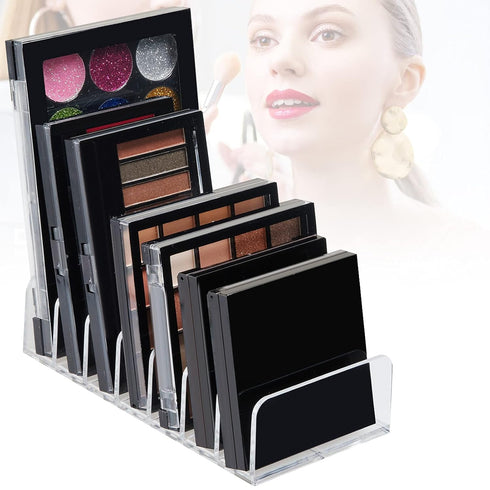 Eyeshadow Palette Organizer,Acrylic Clear Makeup Palette Organizer for Bathroom Countertops,Vanities,7 Sectons Makeup Pllet Organizer,Cosmetics St...