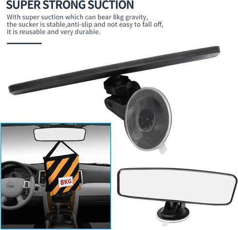 Rear View Mirror, Adjustable Car Interior Rear View Mirror Car Seat Child Safety Mirror for Universal Cars Trucks SUV-9.64 x 2.6 inch (White)...