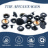 12 Sets Snap Fastener Kit, Press Studs Snap Fasteners Clothing Snaps Button with 2 Pieces Installation Tools for Bags, Jeans, Clothes, Fabric, Lea...
