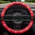 Xizopucy Red Steering Wheel Cover, Leather Car Steering Wheel Cover, Crystal Rhinestones Anti-Slip Soft Accessories for Women and Girl Universal F...