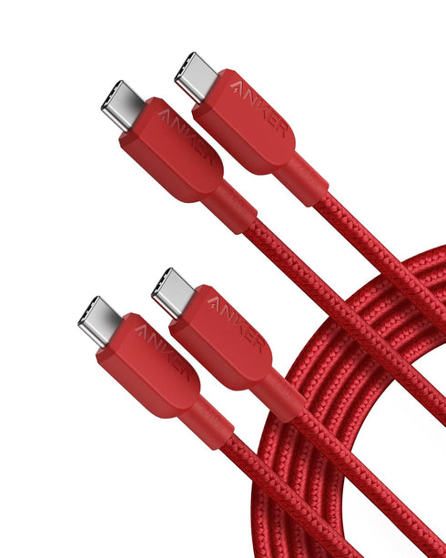 Anker 240W USB C to USB C Cable (2Pack,10ft), USB C Charger Cable Fast Charge for iPhone 15, MacBook Pro 2020, iPad Pro 2020, iPad Air 4, Samsung ...