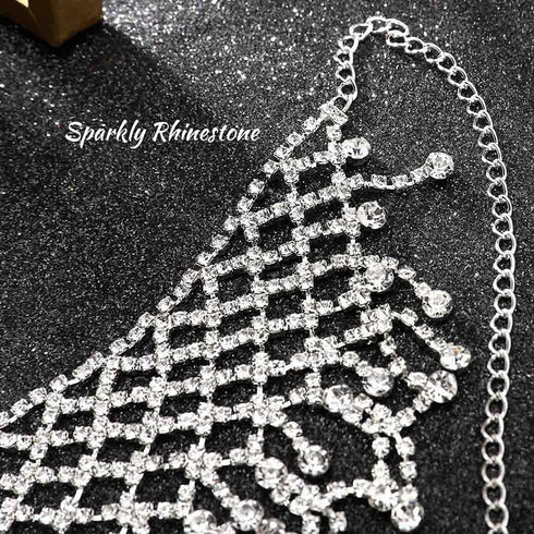 DRESBE Rhinestone Necklace Crystal Choker Necklaces Prom Necklace Chain Party Neck Jewelry for Women...