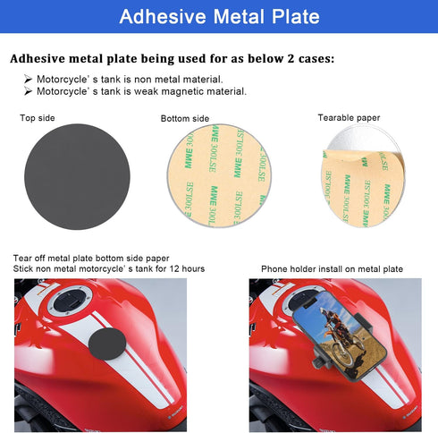 Magnetic Motorcycle Phone Holder, Strong Magnetic Attracts Tank, Non-Slip & Anti-Scratch, Compatible with 3.5-7.5" iPhones/Nexus/HTC/LG......