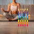 Mega Candles 5 pcs Unscented Multi Color Straight Taper Chakra Candles, Hand Poured Premium Wax Candle 12 Inch x 1 Inch, 100% Cotton Wick, Positiv...