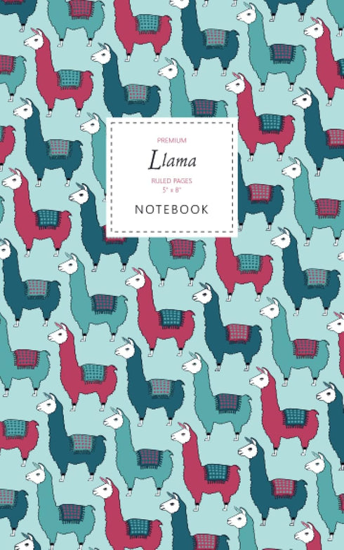 Llama Notebook - Ruled Pages - 5x8 - Premium: (Mountaineer Edition) Fun animal notebook 96 ruled/lined pages (5x8 inches / 12.7x20.3cm / Junior Le...
