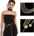 Tatibana Multilayer Metal Waist Chain Dress Belts Metal Belt for Women Girls Ladies Adjustable Body Waist Link Belts for Jeans Dresses...